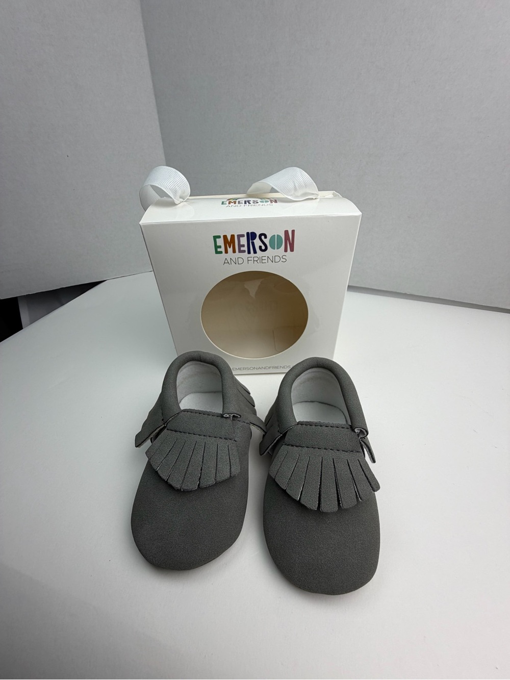 BNIB Emerson & Friends Baby  Moccasins Grey 3-6 Months